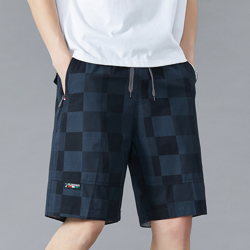 Letné ležérne šortky Pánske voľné kórejské štýlové trendy bavlnené nohavice strednej dĺžky na vonkajšie nosenie Trendové značkové športové nohavice pre mužov