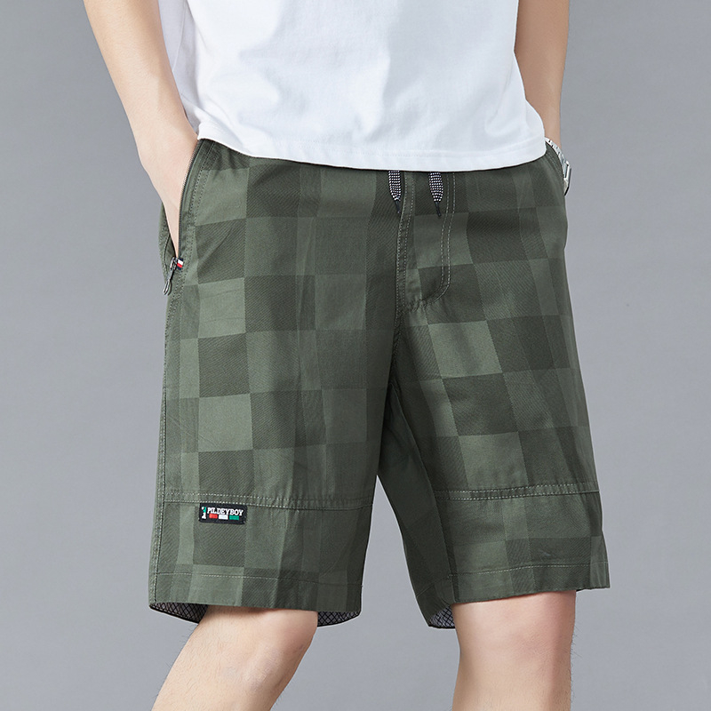 Letné ležérne šortky Pánske voľné kórejské štýlové trendy bavlnené nohavice strednej dĺžky na vonkajšie nosenie Trendové značkové športové nohavice pre mužov
