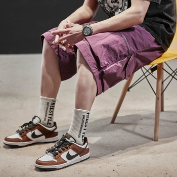 Мъжки летни шорти в американски стил, изработени от коприна, с готина и модна марка, свободни, ежедневни, бързосъхнещи, плажни панталони