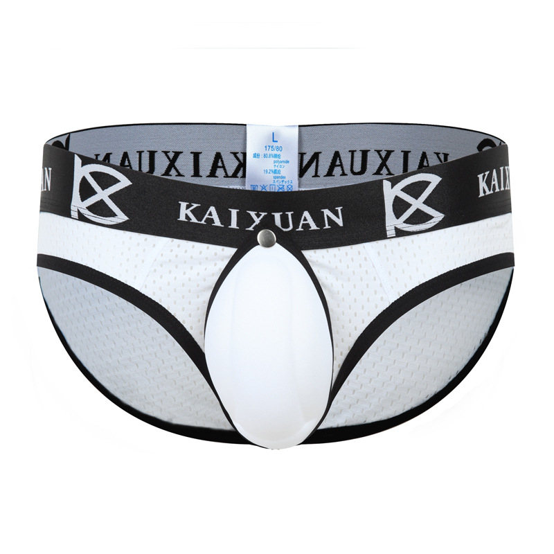 Мъжки бикини с ниска талия със секси U-образна чашка, подчертаващ калъф, еротичен европейски и американски стил, дишаща ледена коприна