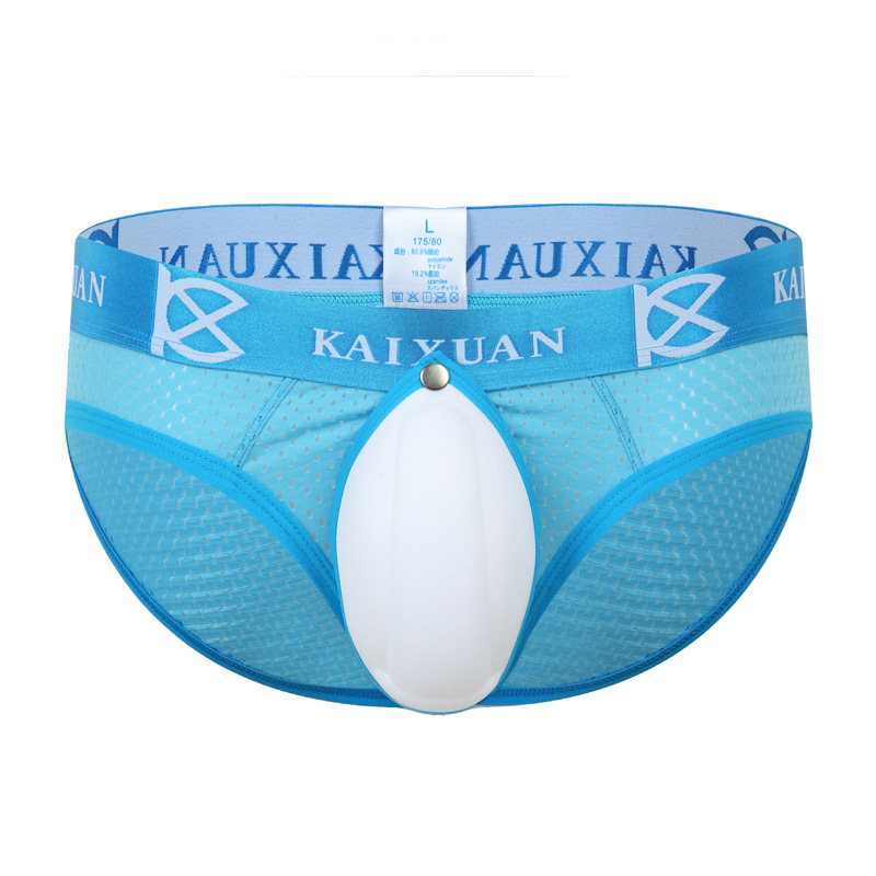 Мъжки бикини с ниска талия със секси U-образна чашка, подчертаващ калъф, еротичен европейски и американски стил, дишаща ледена коприна
