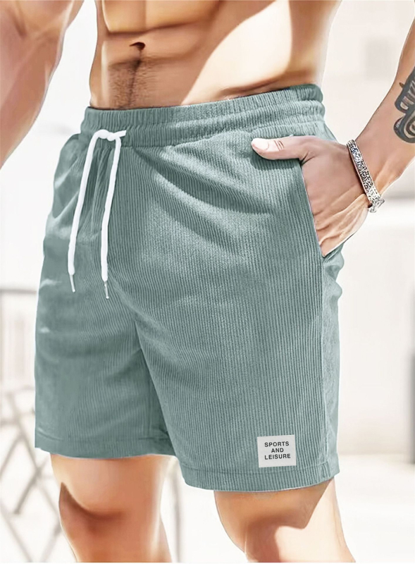 Suvised uued ühevärvilised paeltega spordipüksid, velvetist lihtsad lühikesed püksid, meeste lühikesed vabaajapüksid