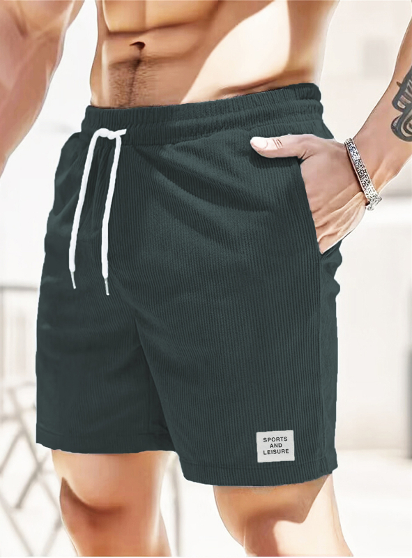 Suvised uued ühevärvilised paeltega spordipüksid, velvetist lihtsad lühikesed püksid, meeste lühikesed vabaajapüksid