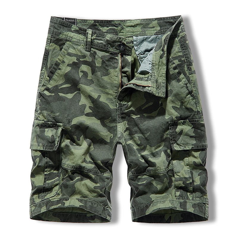 Salopetă cu mai multe buzunare pentru bărbați, vară, camping la munte, vrac, la modă, camuflaj, spălat, pantaloni scurți casual pentru bărbați