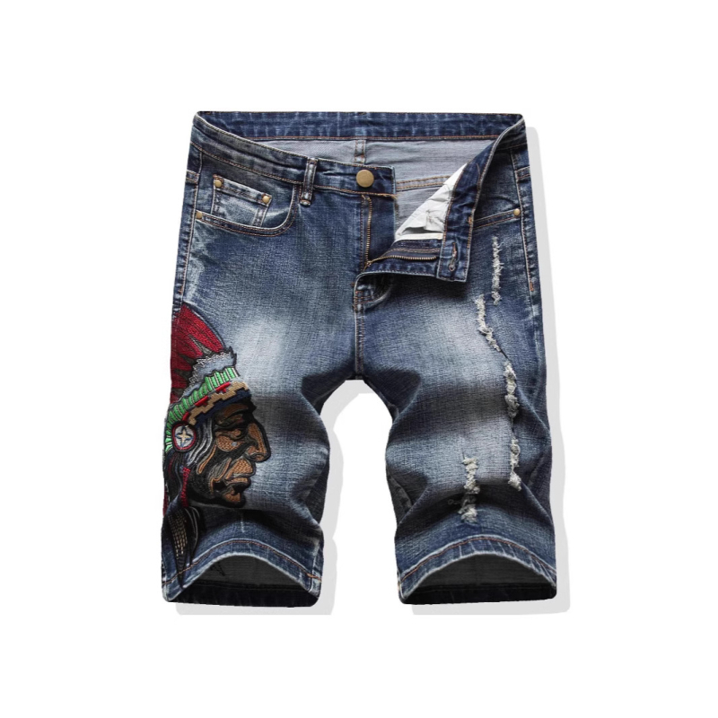 Europietiški ir amerikietiški madingi vyriški trumpi laisvalaikio džinsai 2025 m. madingi stilingi populiarūs tarpvalstybiniai didmeniniai džinsai tiesioginiu pristatymu