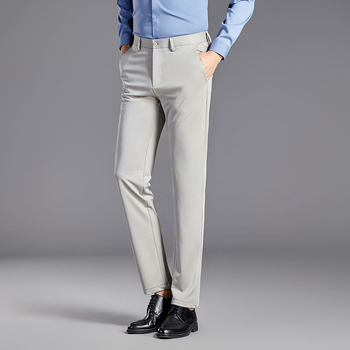 Pantaloni de mătase Mulberry pentru bărbați, de vară, antirid, business casual, de înaltă calitate, pantaloni stretch slim-fit, drepți, fără călcat