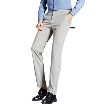 Pantaloni de mătase Mulberry pentru bărbați, de vară, antirid, business casual, de înaltă calitate, pantaloni stretch slim-fit, drepți, fără călcat