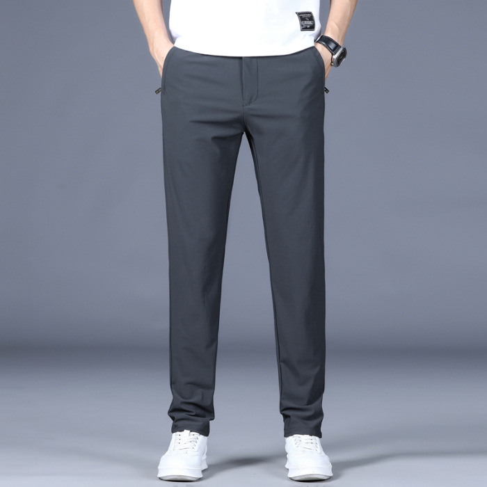 Pánske letné tenké rovné nohavice Ice Silk, ležérne, pánske, jarné a letné, rýchloschnúce, luxusné, biznis, westernové, strečové