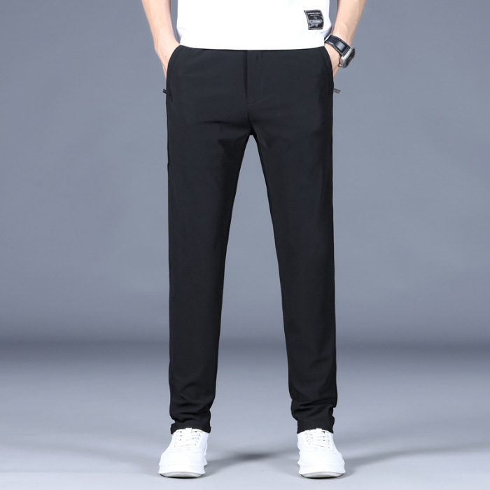 Pánske letné tenké rovné nohavice Ice Silk, ležérne, pánske, jarné a letné, rýchloschnúce, luxusné, biznis, westernové, strečové