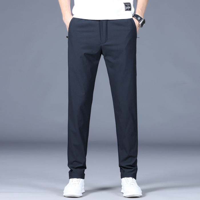 Pánske letné tenké rovné nohavice Ice Silk, ležérne, pánske, jarné a letné, rýchloschnúce, luxusné, biznis, westernové, strečové