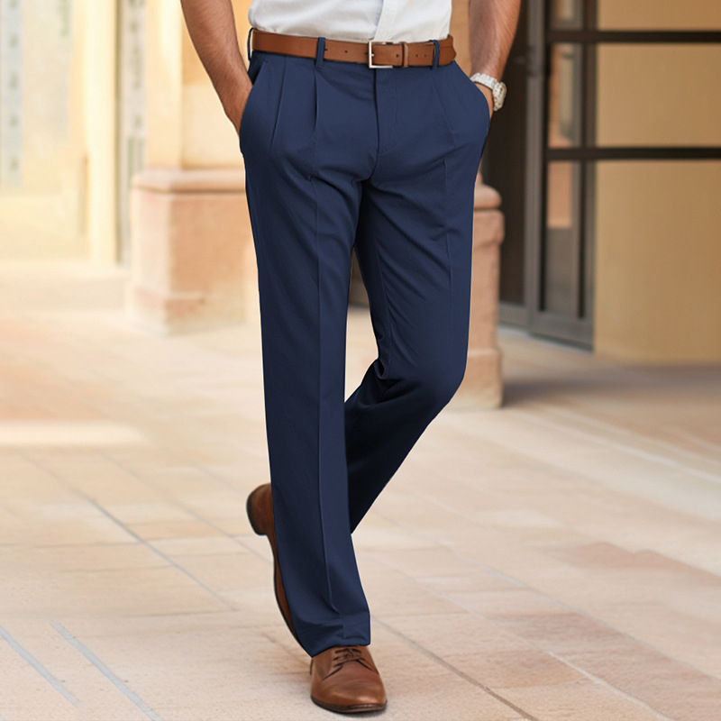 Meeste kevad- ja sügisriided sirge säärega, õhukese lõikega, ärilised, ametlikud ja vabaaja drapeeringuga ülikonnapüksid, kortsukindlad ja õhukesed püksid noortele ja keskealistele