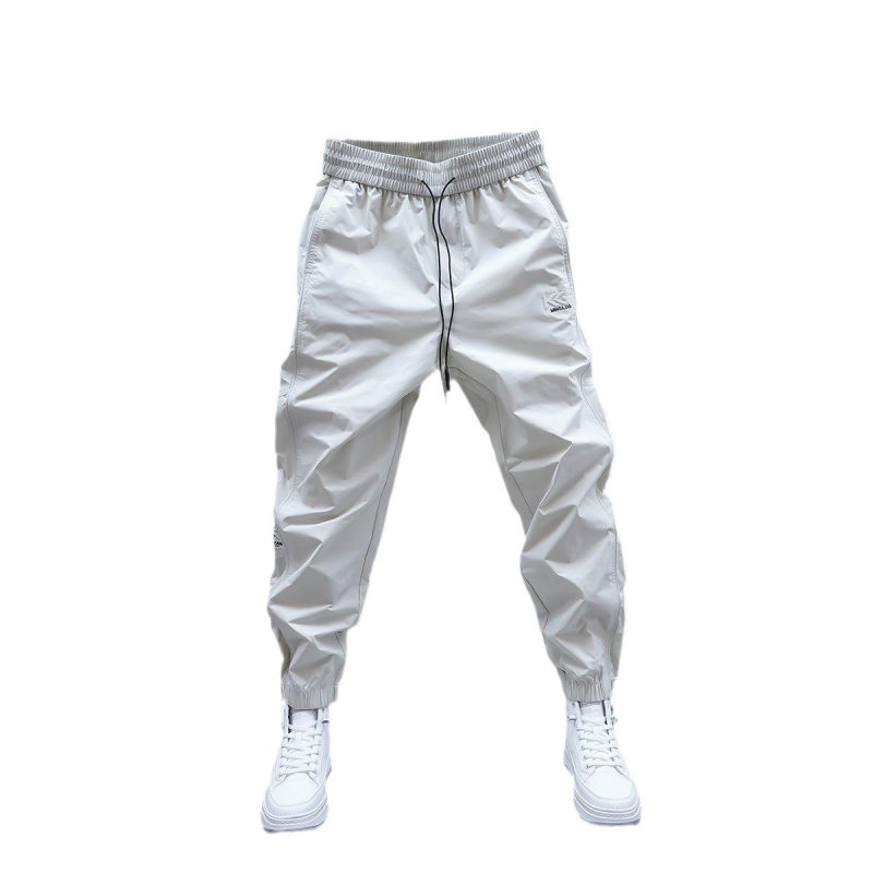 Bărbați vara 2025 pantaloni casual de culoare solidă, cu elastic, jogger blugi la modă, stil coreean, slim fit, pantaloni conici