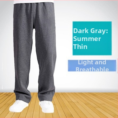 Pantaloni sport subțiri din bumbac pentru primăvară și vară, pantaloni de trening casual lejeri, drepți, pentru bărbați, pantaloni elastici, mărime plus