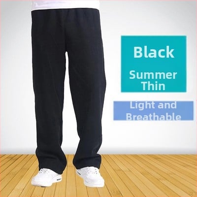Pantaloni sport subțiri din bumbac pentru primăvară și vară, pantaloni de trening casual lejeri, drepți, pentru bărbați, pantaloni elastici, mărime plus