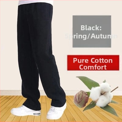 Pantaloni sport subțiri din bumbac pentru primăvară și vară, pantaloni de trening casual lejeri, drepți, pentru bărbați, pantaloni elastici, mărime plus