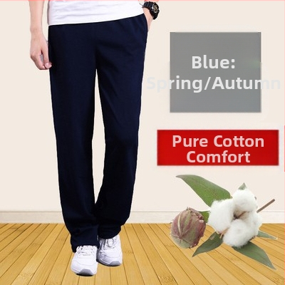 Pantaloni sport subțiri din bumbac pentru primăvară și vară, pantaloni de trening casual lejeri, drepți, pentru bărbați, pantaloni elastici, mărime plus