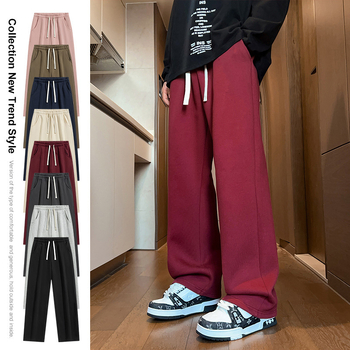 Bărbați tineri pantaloni sport cu picior larg și pantaloni sport de vară pantaloni sport de vară pantaloni scurți de trening ...