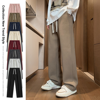 Bărbați tineri pantaloni sport cu picior larg și pantaloni sport de vară pantaloni sport de vară pantaloni scurți de trening ...