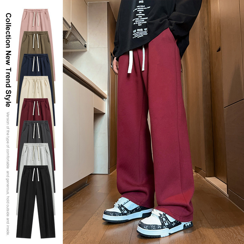 Bărbați tineri pantaloni sport cu picior larg și pantaloni sport de vară pantaloni sport de vară pantaloni scurți de trening ...