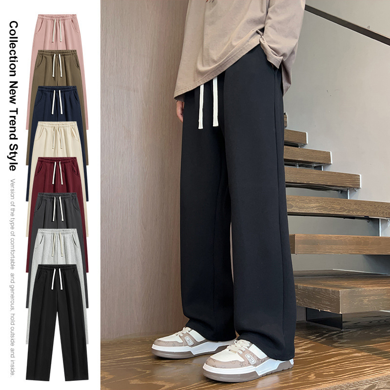 Bărbați tineri pantaloni sport cu picior larg și pantaloni sport de vară pantaloni sport de vară pantaloni scurți de trening ...