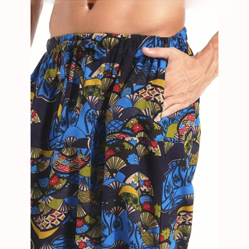 Pantaloni de yoga boemi largi din bumbac pentru bărbați și femei, cu model Harlan, transfrontalieri 2024, pantaloni Sling pentru bărbați