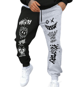 2024-es leggings férfi melegítőnadrág, széles szárú, jellegzetes mintás, divatos tavaszi és őszi sportnadrág, hosszú nadrág, ML4