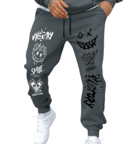 2024-es leggings férfi melegítőnadrág, széles szárú, jellegzetes mintás, divatos tavaszi és őszi sportnadrág, hosszú nadrág, ML4