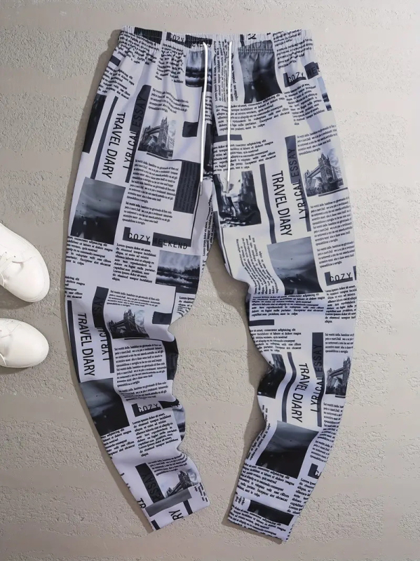 2024-es leggings férfi melegítőnadrág, széles szárú, jellegzetes mintás, divatos tavaszi és őszi sportnadrág, hosszú nadrág, ML4