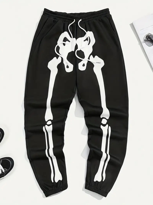 2024-es leggings férfi melegítőnadrág, széles szárú, jellegzetes mintás, divatos tavaszi és őszi sportnadrág, hosszú nadrág, ML4