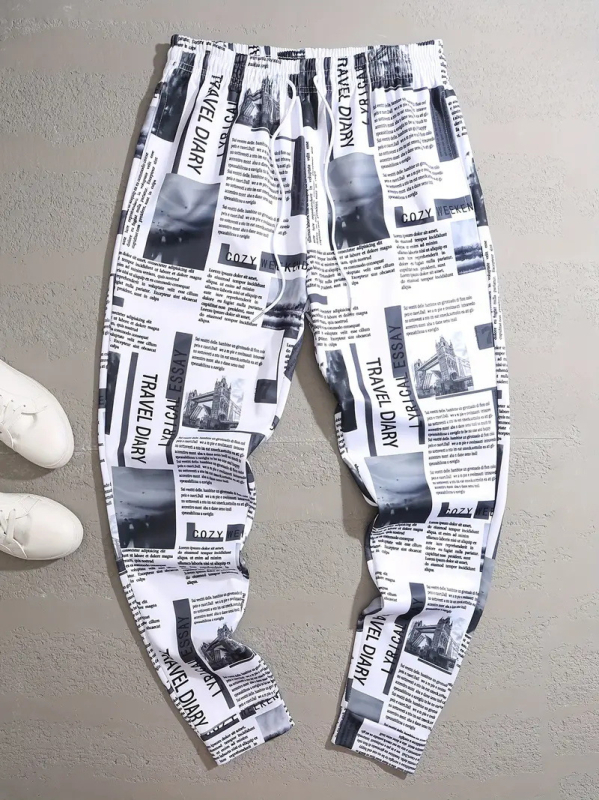 2024-es leggings férfi melegítőnadrág, széles szárú, jellegzetes mintás, divatos tavaszi és őszi sportnadrág, hosszú nadrág, ML4