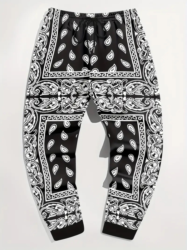 2024-es leggings férfi melegítőnadrág, széles szárú, jellegzetes mintás, divatos tavaszi és őszi sportnadrág, hosszú nadrág, ML4