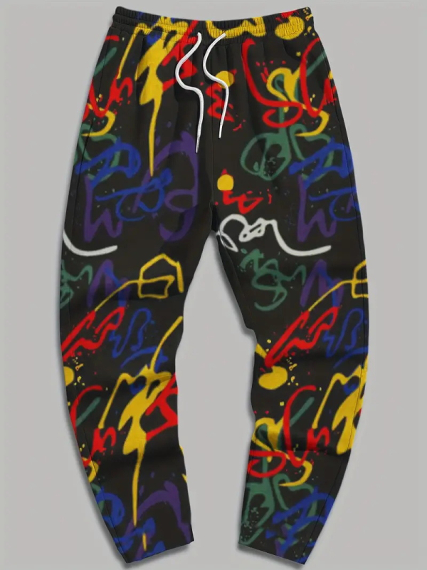 2024-es leggings férfi melegítőnadrág, széles szárú, jellegzetes mintás, divatos tavaszi és őszi sportnadrág, hosszú nadrág, ML4