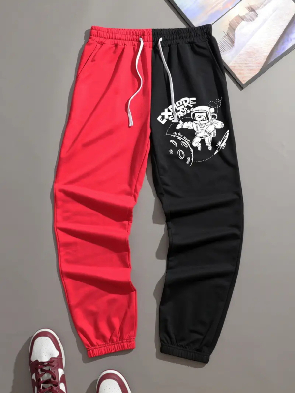 2024-es leggings férfi melegítőnadrág, széles szárú, jellegzetes mintás, divatos tavaszi és őszi sportnadrág, hosszú nadrág, ML4