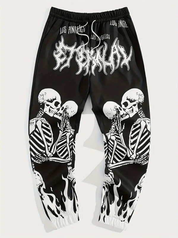2024-es leggings férfi melegítőnadrág, széles szárú, jellegzetes mintás, divatos tavaszi és őszi sportnadrág, hosszú nadrág, ML4
