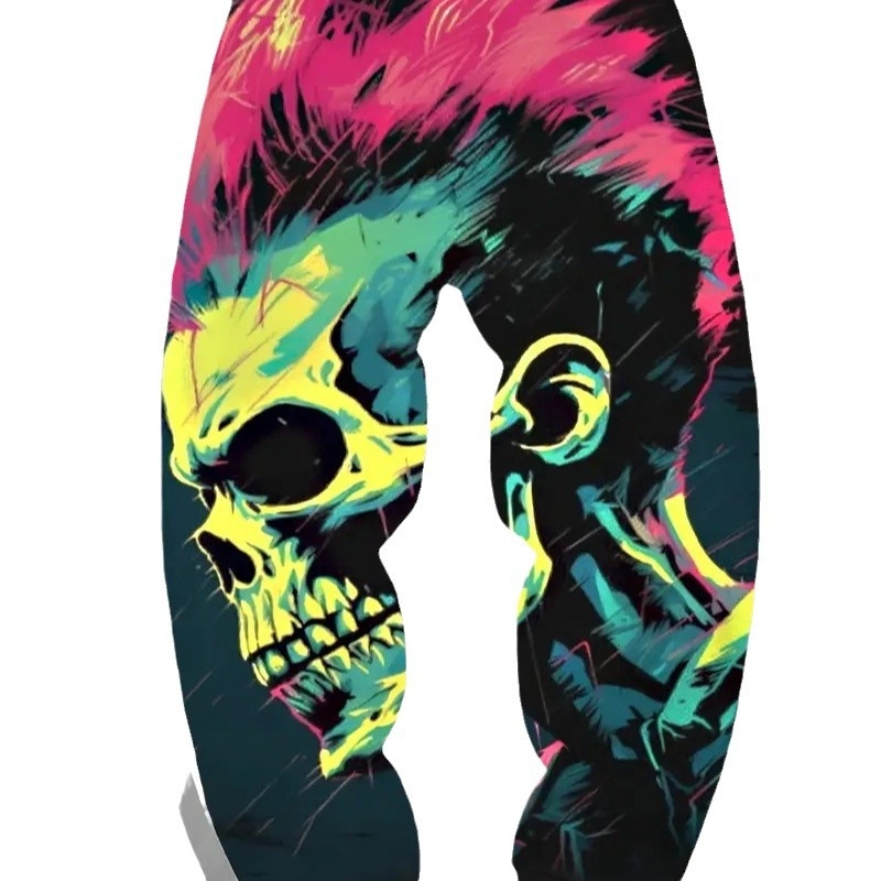 2024. aasta meeste vabaajapüksid, laiad püksid, iseloomulikud trükitud trendikad kevad- ja sügisspordipüksid, pikad püksid ML4