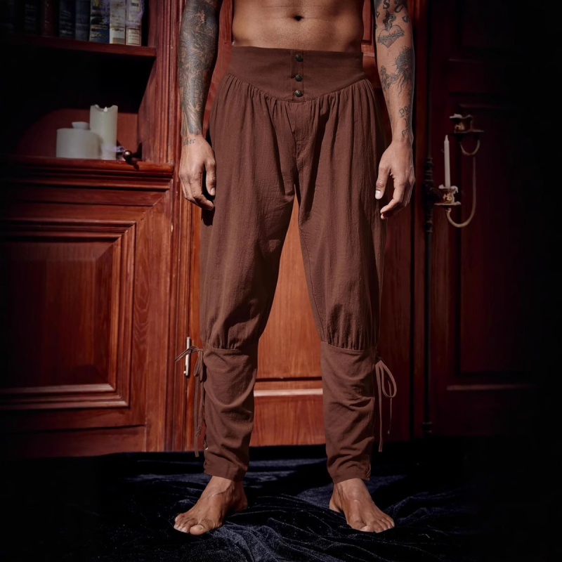 Pantaloni casual pentru bărbați, sosire nouă, pantaloni casual Amazon, pantaloni de vară, pantaloni cu bareta la gleznă, pantaloni medievali cu corabie pirat 2