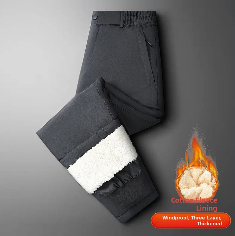 M-7XL Fliisvoodriga talvised meeste lambavillast sametist soojad puuvillased püksid, isa lahtised vabaaja paksud püksid üleriieteks