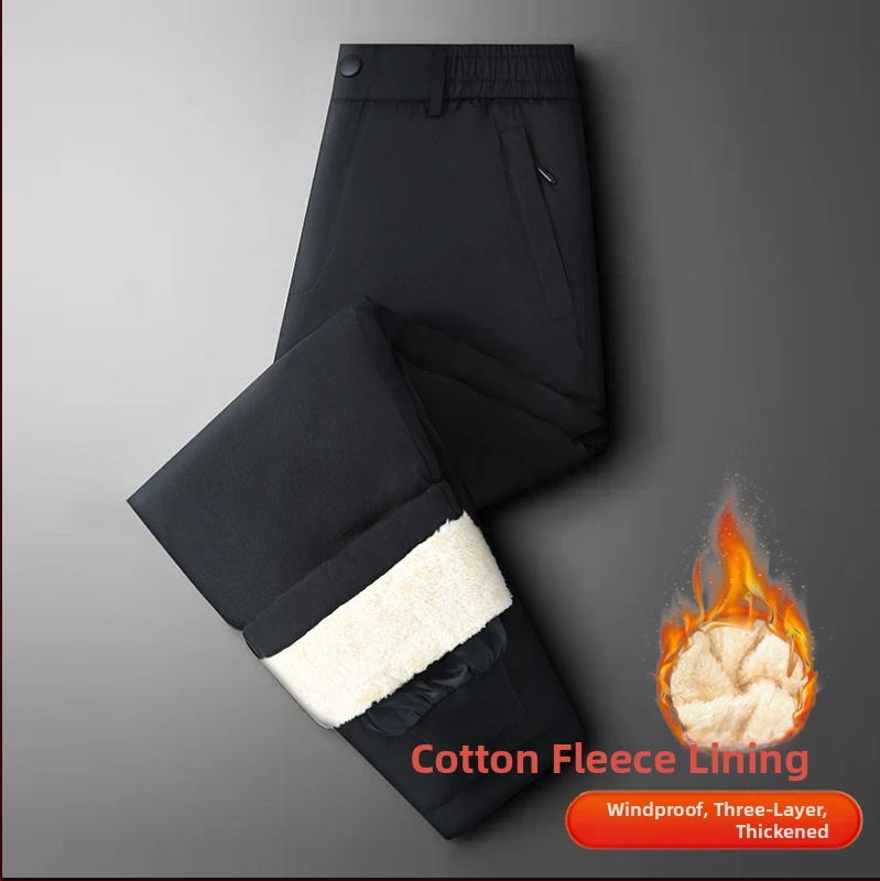 M-7XL Fliisvoodriga talvised meeste lambavillast sametist soojad puuvillased püksid, isa lahtised vabaaja paksud püksid üleriieteks