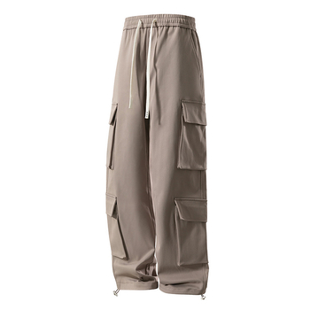 Pantaloni sport bărbați, stil japonez, stil retro, funcțional, cu picior larg, dreaptă, la modă, plus size