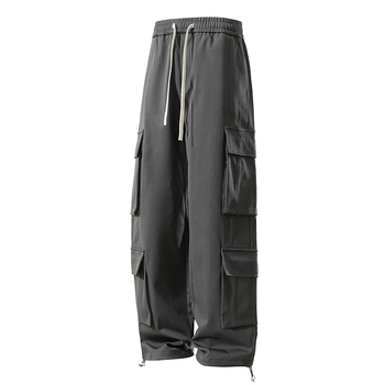 Pantaloni sport bărbați, stil japonez, stil retro, funcțional, cu picior larg, dreaptă, la modă, plus size