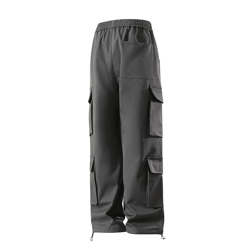 Pantaloni sport bărbați, stil japonez, stil retro, funcțional, cu picior larg, dreaptă, la modă, plus size