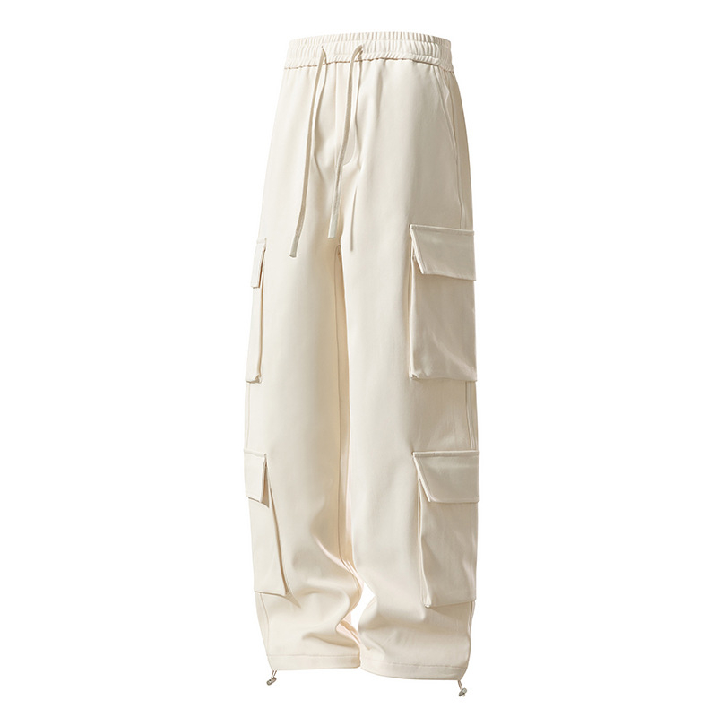 Pantaloni sport bărbați, stil japonez, stil retro, funcțional, cu picior larg, dreaptă, la modă, plus size