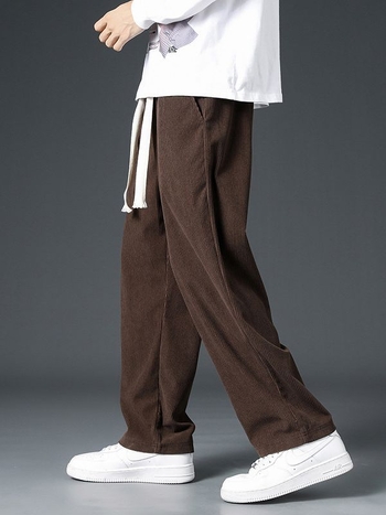 Pánske voľné rovné manšestrové nohavice Nové visiace nohavice jarné a jesenné ležérne pánske tepláky