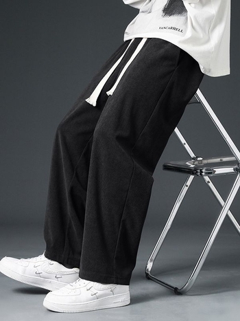 Pánske voľné rovné manšestrové nohavice Nové visiace nohavice jarné a jesenné ležérne pánske tepláky