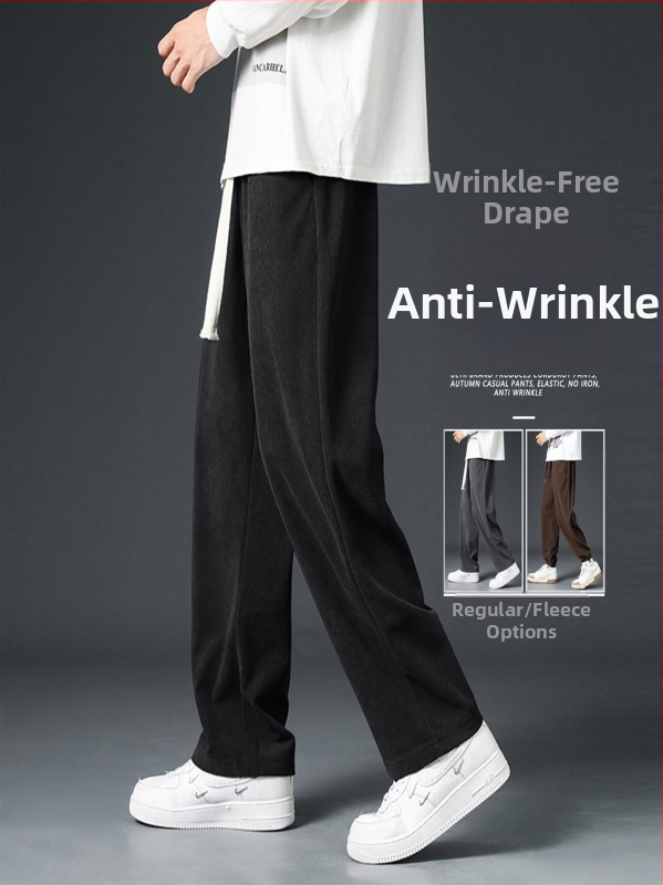 Pánske voľné rovné manšestrové nohavice Nové visiace nohavice jarné a jesenné ležérne pánske tepláky