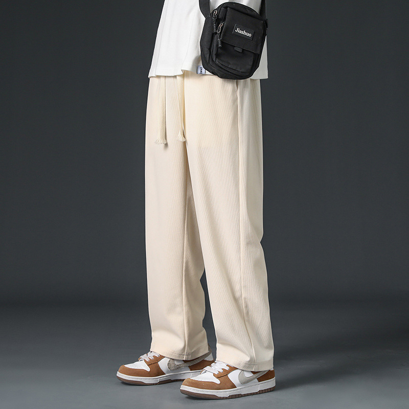 Pánske voľné rovné manšestrové nohavice Nové visiace nohavice jarné a jesenné ležérne pánske tepláky