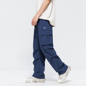 Dáždnikové nohavice pánske jarné a jesenné tepláky Ruan, pekné vysoko kvalitné rovné ležérne nohavice, letné nohavice so širokými nohavicami, športové voľné, plus veľkosť