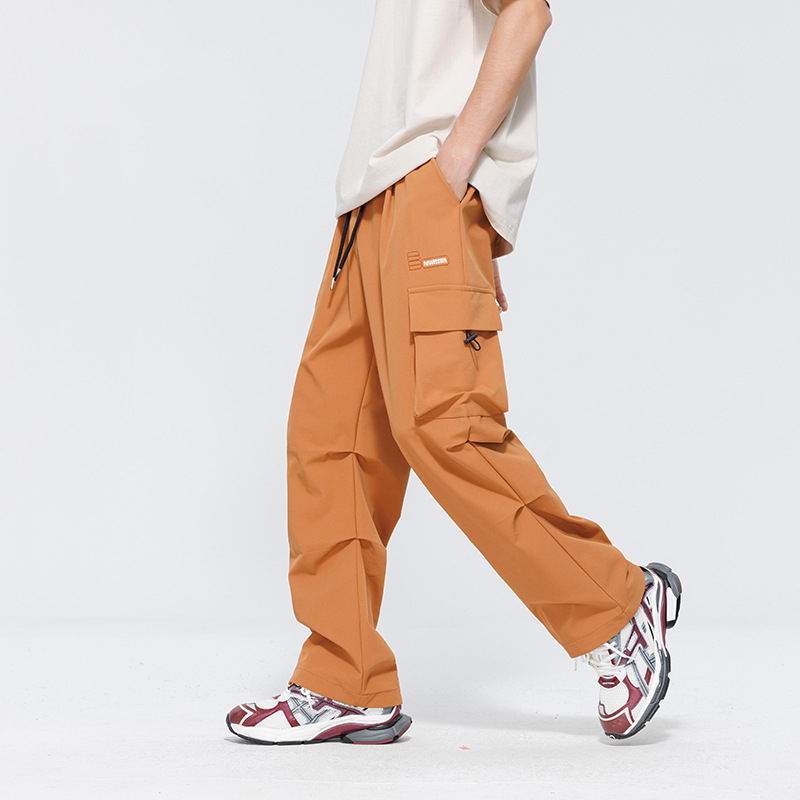 Dáždnikové nohavice pánske jarné a jesenné tepláky Ruan, pekné vysoko kvalitné rovné ležérne nohavice, letné nohavice so širokými nohavicami, športové voľné, plus veľkosť