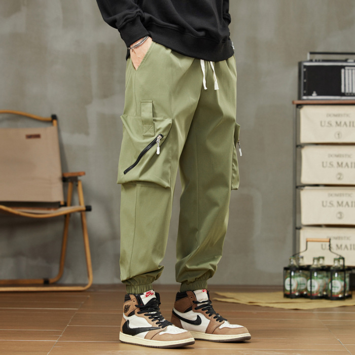 [Kontrola ceny 59] Pánske jarné a jesenné značkové nohavice Tooling, americká pouličná retro móda, voľnočasové športové nohavice s dĺžkou do päty