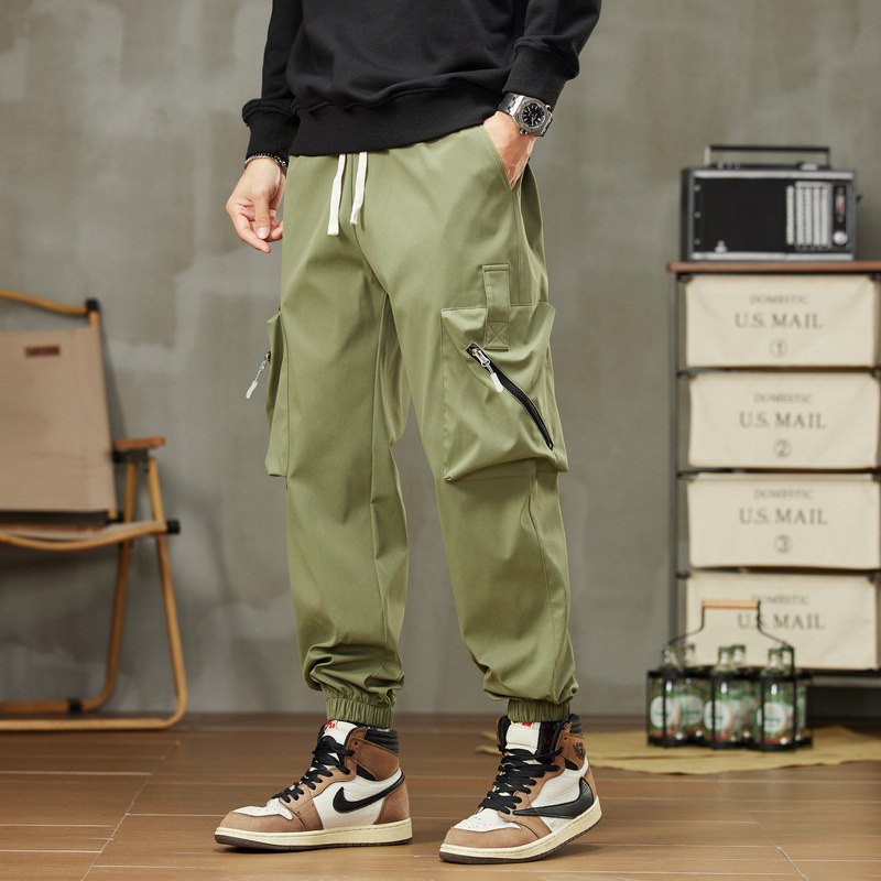 [Kontrola ceny 59] Pánske jarné a jesenné značkové nohavice Tooling, americká pouličná retro móda, voľnočasové športové nohavice s dĺžkou do päty